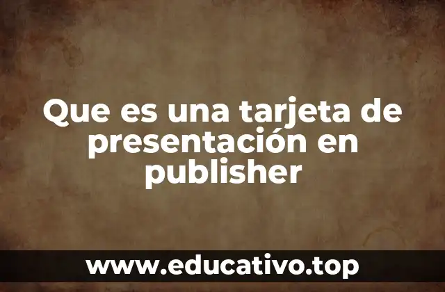 Cómo crear una tarjeta de presentación con Publisher