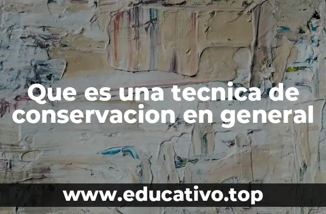 Que es una tecnica de conservacion en general