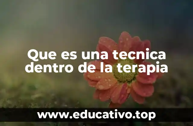 Que es una tecnica dentro de la terapia
