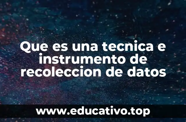 Que es una tecnica e instrumento de recoleccion de datos