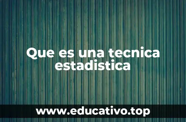 Que es una tecnica estadistica