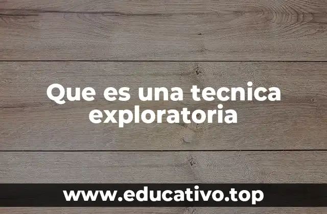 Que es una tecnica exploratoria