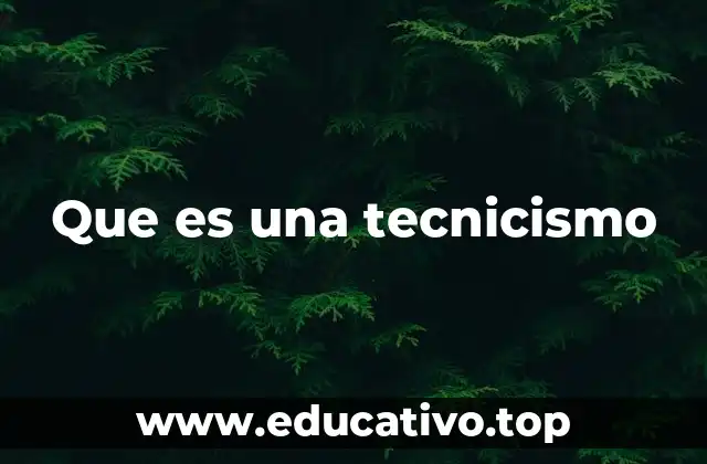 Que es una tecnicismo