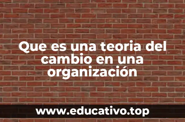 Que es una teoria del cambio en una organización