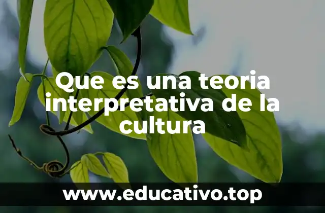 Que es una teoria interpretativa de la cultura