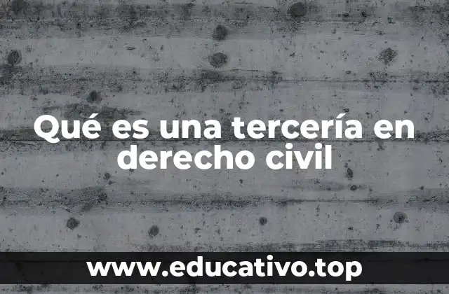 Qué es una tercería en derecho civil