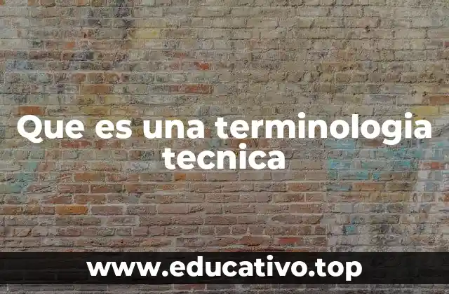 Que es una terminologia tecnica