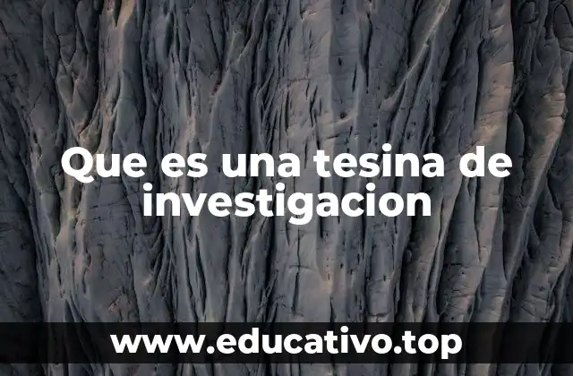 Que es una tesina de investigacion