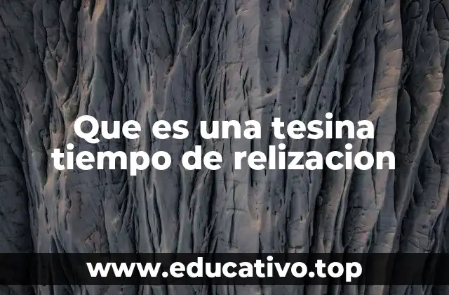 Que es una tesina tiempo de relizacion