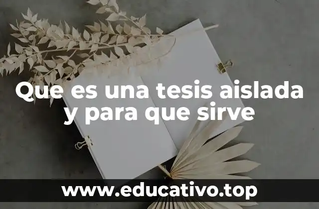 La importancia de las tesis aisladas en la formación académica