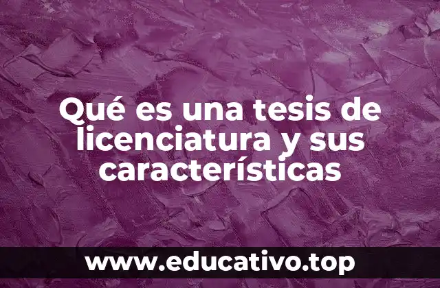 Qué es una tesis de licenciatura y sus características
