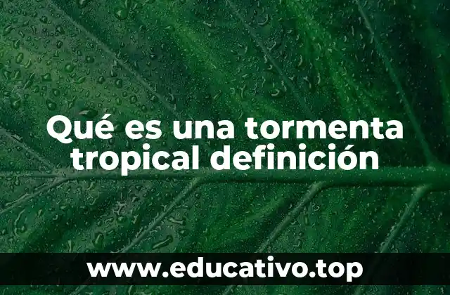 Qué es una tormenta tropical definición