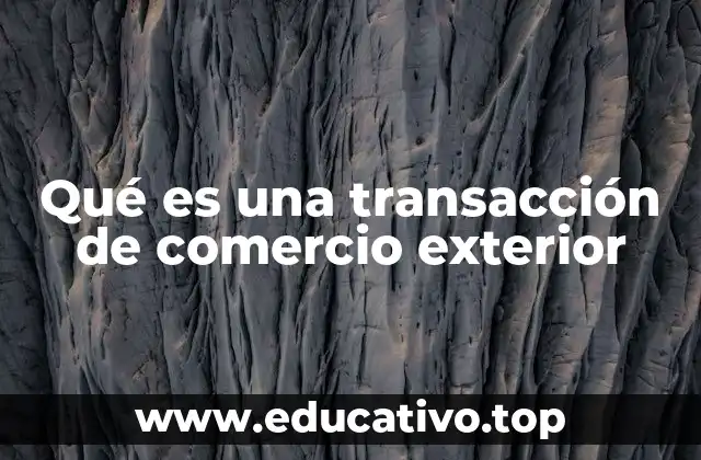 Qué es una transacción de comercio exterior