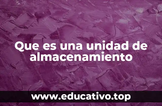 Que es una unidad de almacenamiento