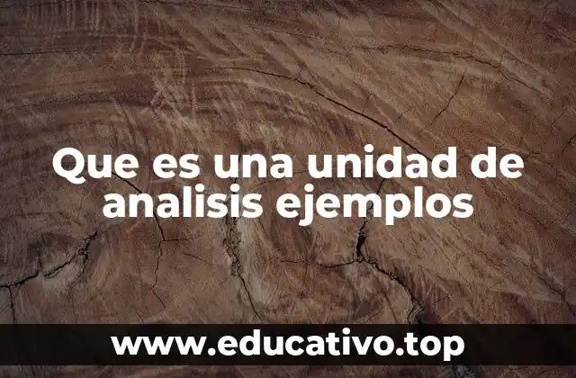 El rol de la unidad de análisis en la metodología científica