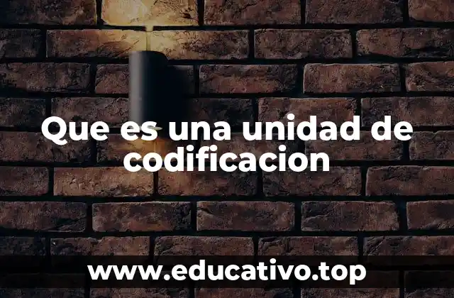 Que es una unidad de codificacion