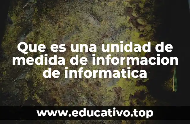 Que es una unidad de medida de informacion de informatica