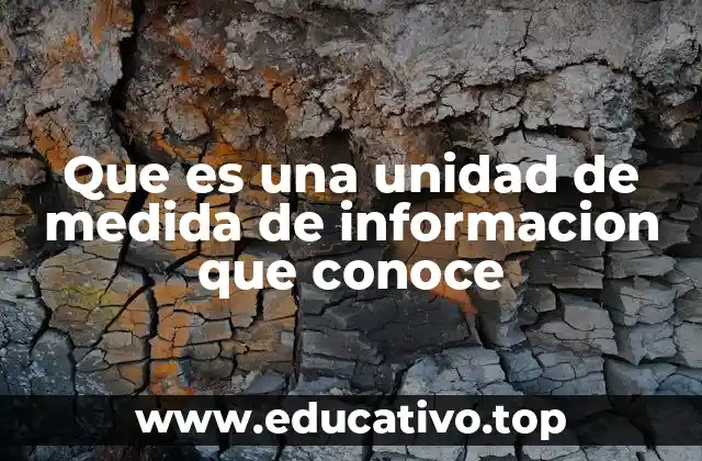 Que es una unidad de medida de informacion que conoce
