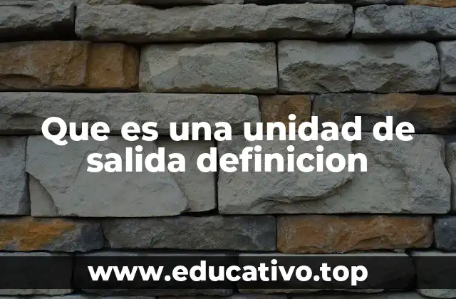 Que es una unidad de salida definicion