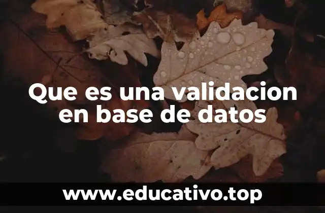 Que es una validacion en base de datos