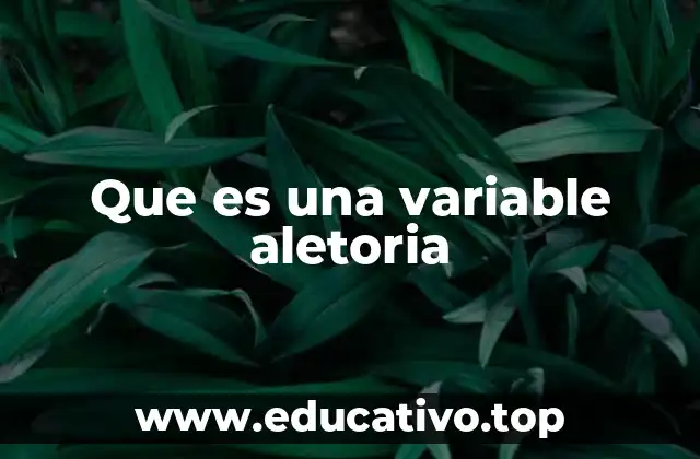 Que es una variable aletoria
