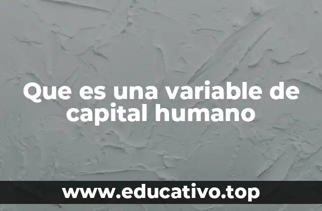 Que es una variable de capital humano
