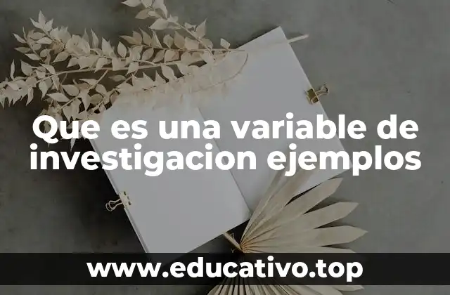 Que es una variable de investigacion ejemplos