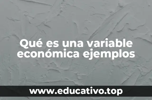 Qué es una variable económica ejemplos