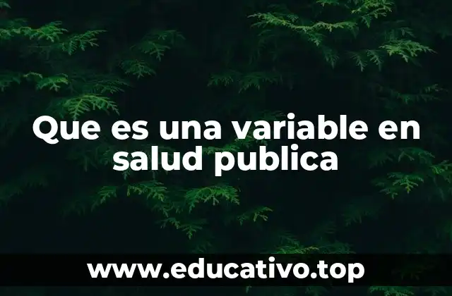 Que es una variable en salud publica