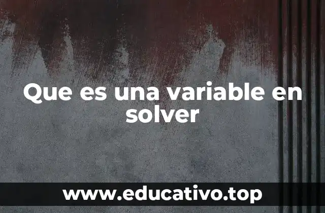 Que es una variable en solver