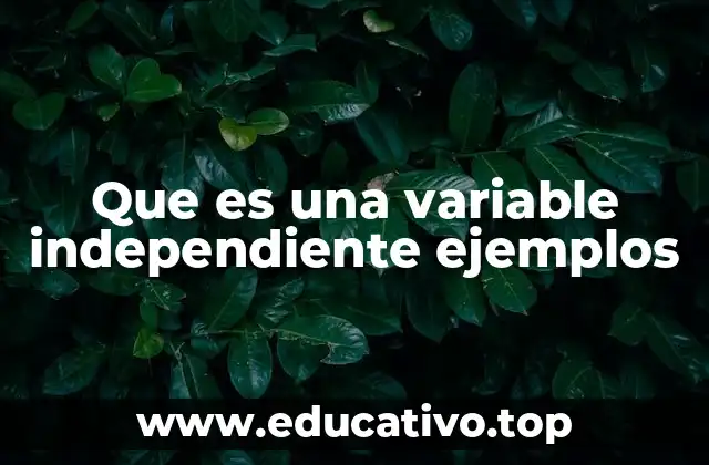Que es una variable independiente ejemplos