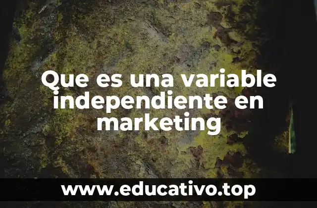 Que es una variable independiente en marketing