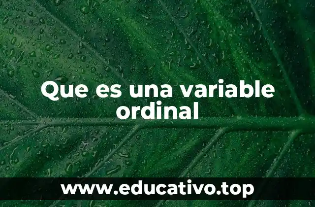 Que es una variable ordinal