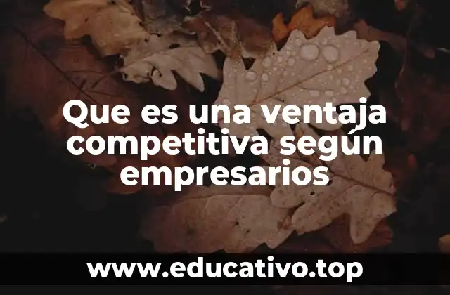 Que es una ventaja competitiva según empresarios