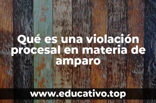 Qué es una violación procesal en materia de amparo