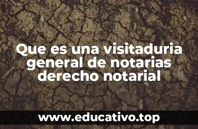 Que es una visitaduria general de notarias derecho notarial