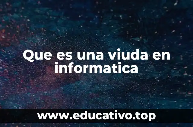 Que es una viuda en informatica