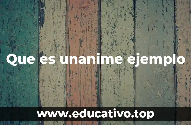 Que es unanime ejemplo