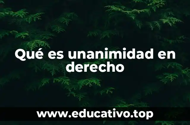 Qué es unanimidad en derecho
