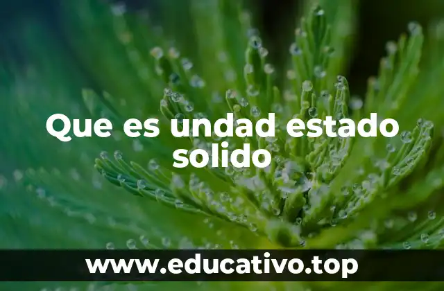 Que es undad estado solido