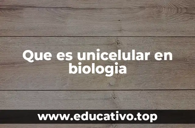 Que es unicelular en biologia