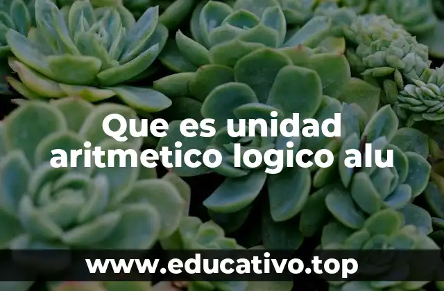 Que es unidad aritmetico logico alu