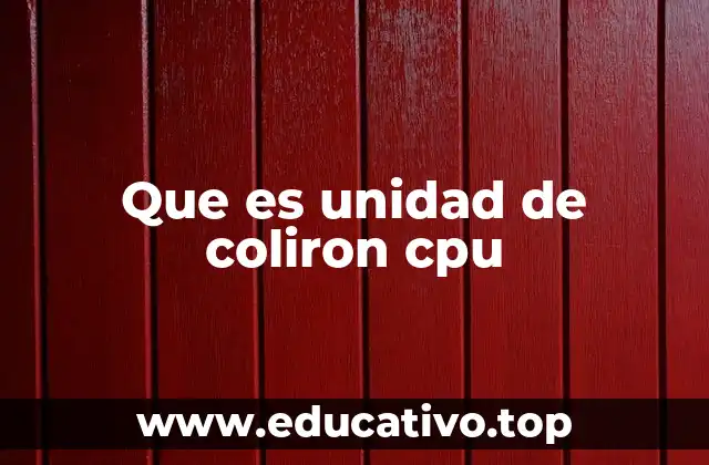 Que es unidad de coliron cpu
