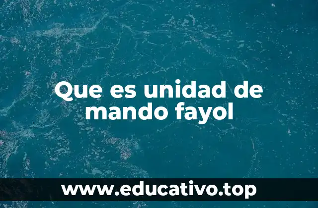 Que es unidad de mando fayol