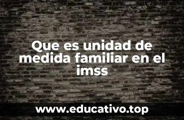 Que es unidad de medida familiar en el imss