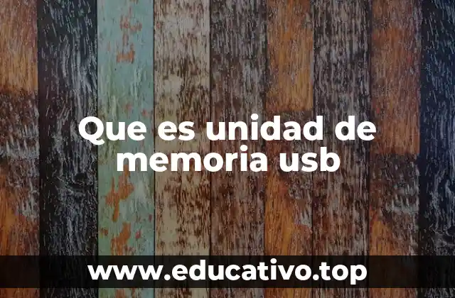Que es unidad de memoria usb