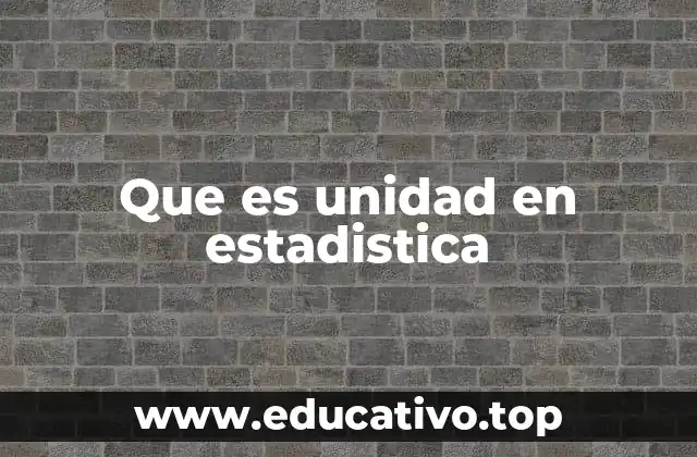 Que es unidad en estadistica