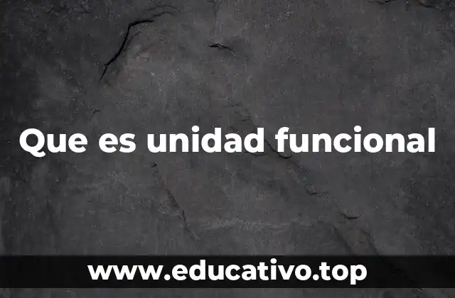Que es unidad funcional