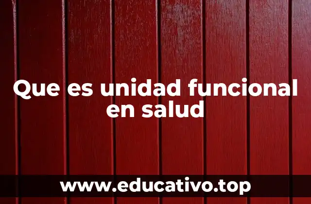 Que es unidad funcional en salud