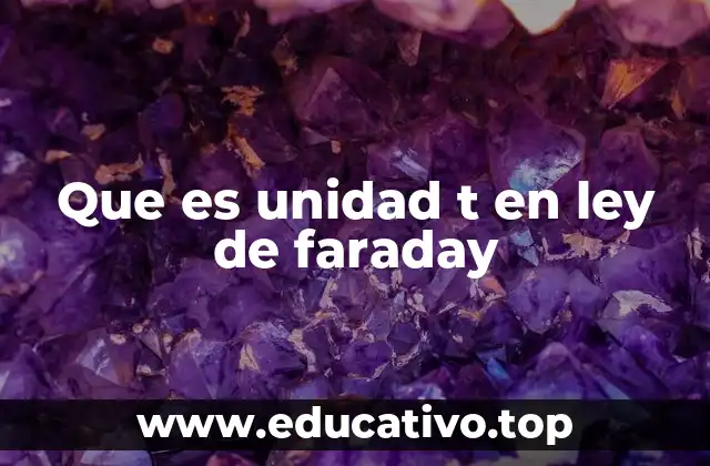 Que es unidad t en ley de faraday